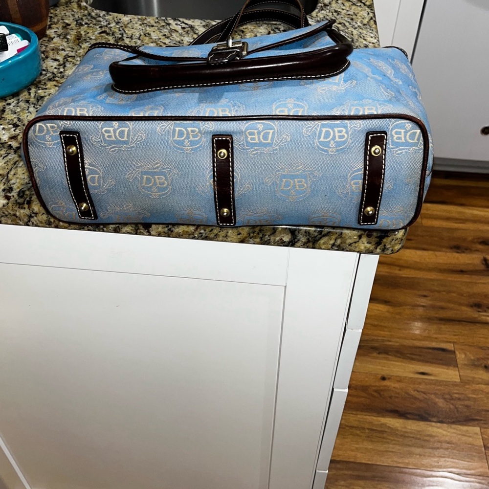 Dooney & Bourke Blue and Brown Tote Bag - Picture 4 of 7